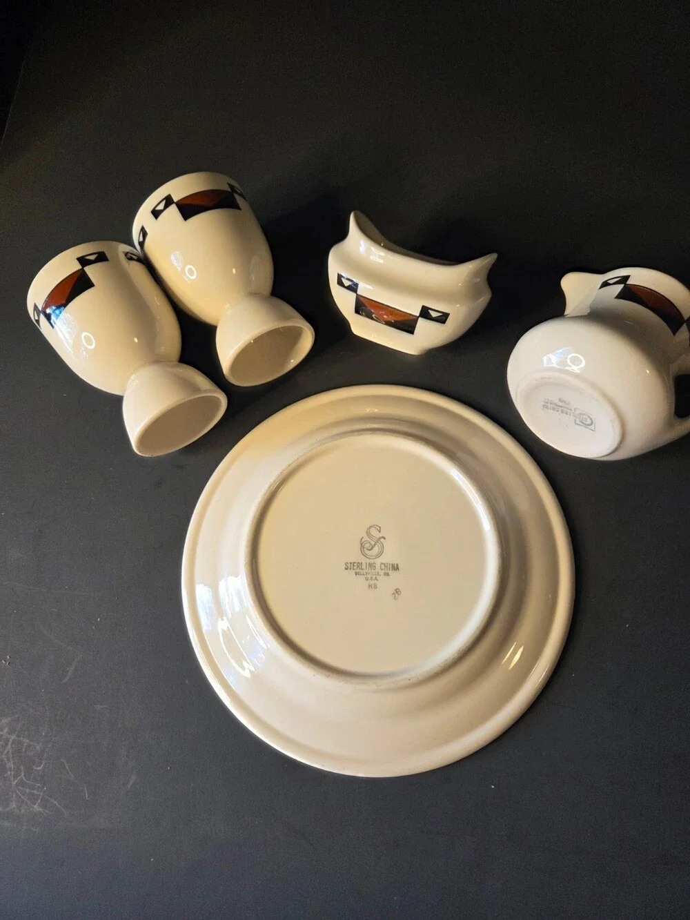 Vintage Ahwahnee Hotel Yosemite China 5pc Lot Sterling China Navajo Pattern